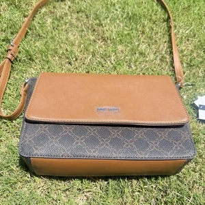NYC Nine West Calandra Mini Brown Logo Multi - Picture 1 of 7