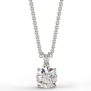 0.94 Ct Round Cut SI1/E Diamond Pendant 14K White Gold - Picture 1 of 6