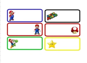 30 Super Mario Bros. Personalisierte Namensetiketten Wasserdicht Aufkleber Kinder Geschenk - Bild 1 von 6