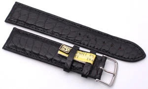 XL Krokoband 22mm /20 Louisiana Alligator Made Germany 127X86mm black Extralang - Picture 1 of 3