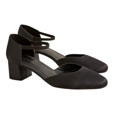 J. Zapatos de salón Crew Mollie con correa elástica de tacón satinado - negros nuevos con etiquetas $248 talla 8 Foto 1 de 4