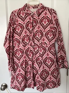 Livro Cotton Tunic Mini Dress Sz Large Lined Button Front Sz Large - Picture 1 of 13