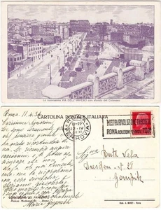 ROMA - LA NUOVISSIMA VIA DELL'IMPERO CON SOFNDO DEL COLOSSEO - VIAGG.1934 -90105 - Picture 1 of 1
