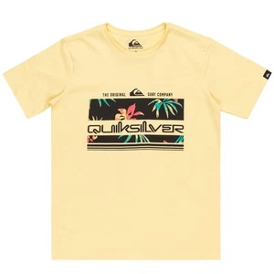 Quiksilver Kids Tropical Rainbow Short Sleeve Crew Neck Cotton T-Shirt Top Tee - Picture 1 of 7
