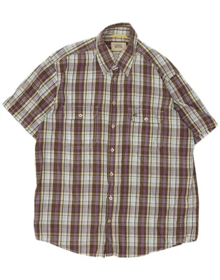 CAMEL ACTIVE Mens Modern Fit Short Sleeve Shirt Medium Brown Check Cotton DA14 - Image 1 of 3