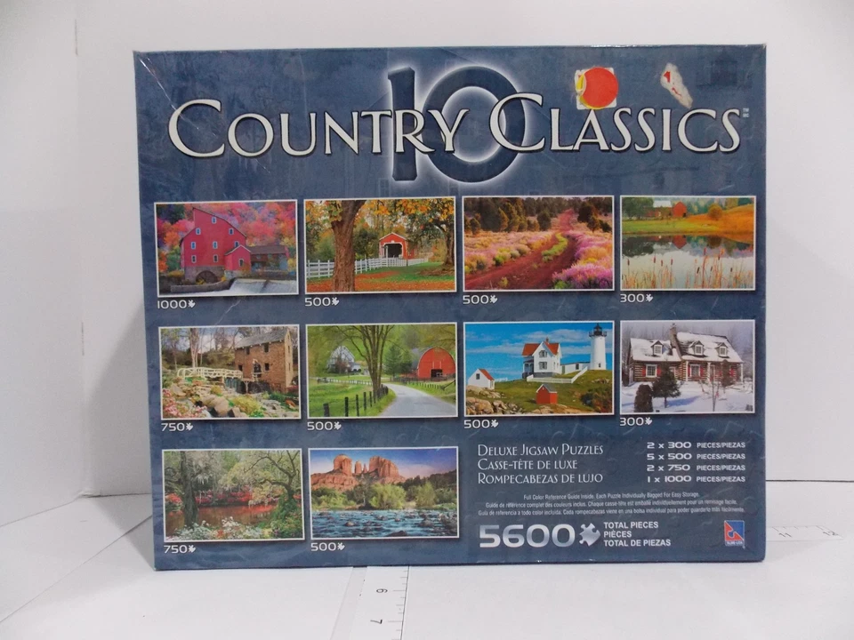 Country Classics 10 Deluxe Jigsaw Puzzle Set 5600 Pc Mixed Sizes READ Unverified - Image 1 of 1