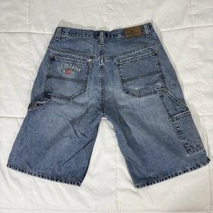 Vintage Distressed Flaw US Polo Assn Jorts Jeansshorts Größe 34 blau Baggy Skater Y2K - Bild 1 von 17