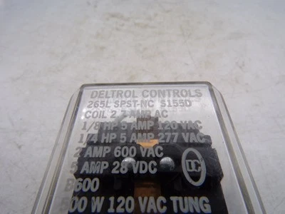 DELTROL CORP 265L-SPST-NC-S155D RELAY - Image 1 of 2