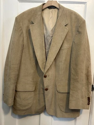 Blazer de veludo Land’s End jaqueta esportiva masculina tamanho 46L remendo de cotovelo bronzeado - Imagem 1 de 4