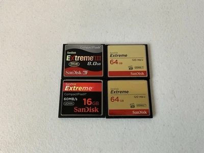 4 SanDisk Extreme 64GB/ 16GB/8GB Extreme CompactFlash UDMA/UDMA7 Memory Cards - Image 1 of 4