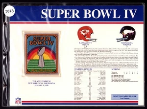 Parche Willabee Ward NFL Super Bowl IV Kansas City y Minnesota Vikings 1970 - Imagen 1 de 1