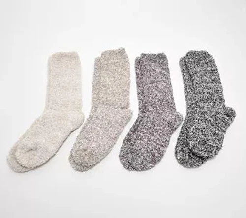 Juego de 4 calcetines jaspeados Barefoot Dreams CozyChic grises talla única nuevos Foto 1 de 1