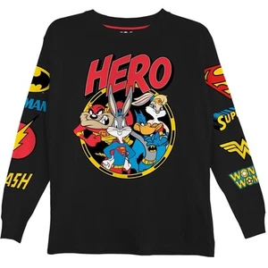 DC Comics Boys Superman Super Hero Long Sleeve T-Shirt, Looney Tunes for... - Picture 1 of 6