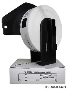 Non-OEM Fits BROTHER DK-1204 Labels - (12) Rolls of 400 + (1) REUSABLE FRAME - Picture 1 of 7
