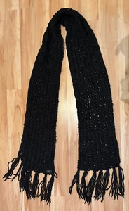 HUGO BOSS* Schal*schwarz*31 x 256 cm*Strickschal mit Fransen*Stylisch & angesagt - Bild 1 von 4