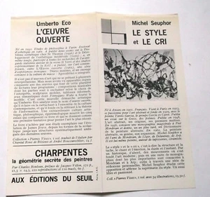 Publicité pub les éditions du Seuil Seuphot Paris Choay Eco nouveauté livres - Imagen 1 de 2