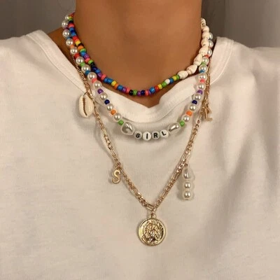 Collar de flores con cuentas de concha de océano adorno Foto 1 de 3