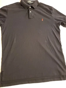Polo Ralph Lauren Shirt Size L Short Sleeve Golf Button Up Navy Blue - Picture 1 of 10