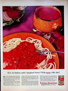 1954 Franco-American Spaghetti Meat Sauce Vintage 1950s Print Ad - Picture 1 of 2