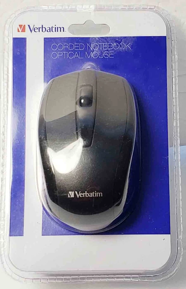 Verbatim 98106 Corded Notebook Optical Mouse USB Wired Ambidextrous New - Image 1 of 1