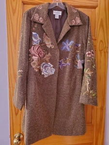 Newport News women's long embroidered jacket,size 16W, made in China - Picture 1 of 7