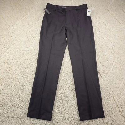 Pantalones de vestir Van Heusen Traveler para hombre calce ajustado talla 30x30 (real 32x30) negros nuevos con etiquetas Foto 1 de 4