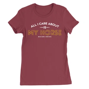 AICAI My Horse Womens T-Shirt Funny Joke Horse Riding Lover Gift Present Top - Picture 1 of 12