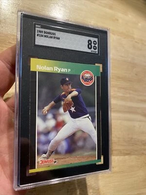 Nolan Ryan SGC 8 Donruss #154 Card Texas Card FIGHT INFLATION Major League 1989 - Image 1 of 4