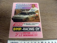 Orig. 1990 Markku Alen Subaru Legacy Acropolis Rally Postcard Sticker Card RARE
