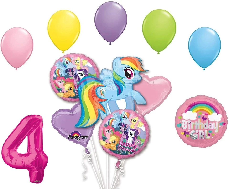 Conjunto de 12 balões de festa de aniversário My Little Pony Rainbow Dash Friends - Imagem 1 de 1