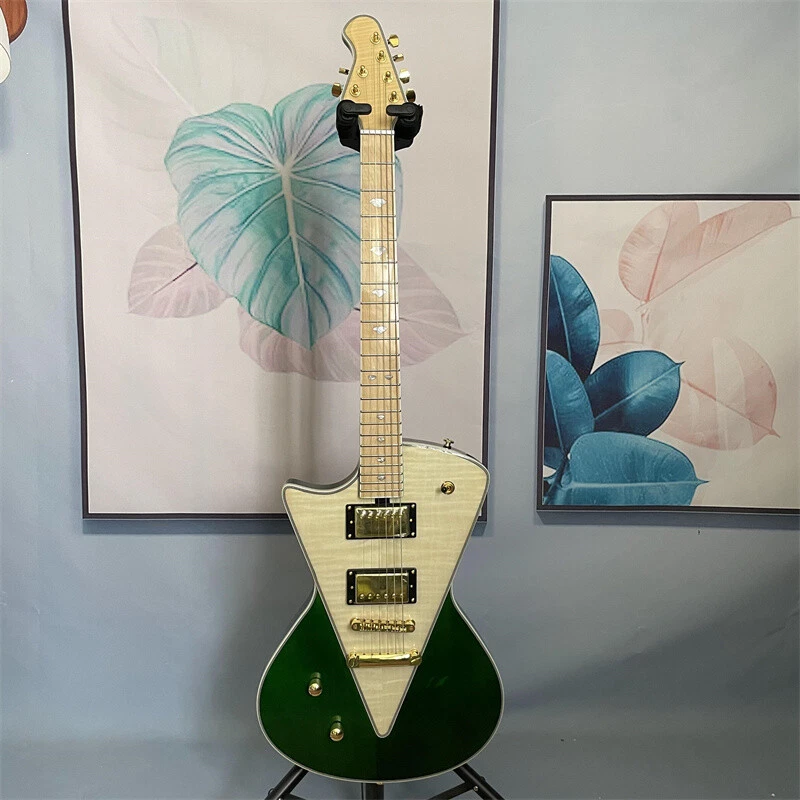 Green Armada Electric Guitar Left-Handed 6 String Flamed Maple Top Gold Hardware - Image 1 of 4