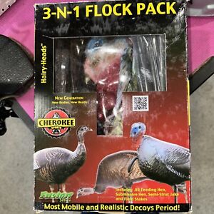Cherokee Sports  3-n-1 Flock Pack Turkey Decoys  Hairy Heads Turkey Hunting