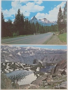 2 postales a color Jumbo BEARTOOTH MOUNTAINS Wyoming Twin Lakes índice piloto picos - Imagen 1 de 6