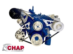 Big Block Ford 429 460 Serpentine Pulley Conversion Kit ALT PS AC style 5 - Picture 1 of 3