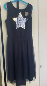 New sleeveless sequin dress blue sz 12/14 H&M