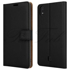 Genuine Case For LG K20 2019 LMX120EM Premium Black Leather Wallet Phone Cover - Picture 1 of 21