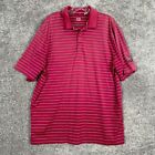 Cutter & Buck Short Sleeve Polo Shirt Men's Large Red Striped