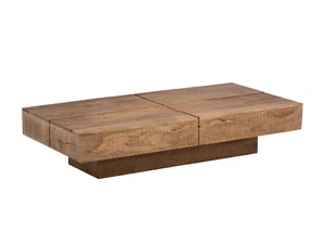 Couchtisch Amberley 140x70 Holz hell Mango Echtholz natur rustikal Sofatisch - Bild 1 von 6