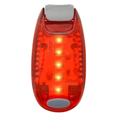 1 Red LED Safety Light Night Clip On Waterproof Flashing Running Cycling Bike - Image 1 of 4