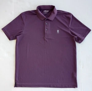 IZOD Golf Short Sleeve Purple Polo Shirt Size Men's Medium - Picture 1 of 13