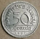 Deutsches Reich 50  Pfennig 1921 Fehlprgung  Strahlenkranz  Doppelprgung