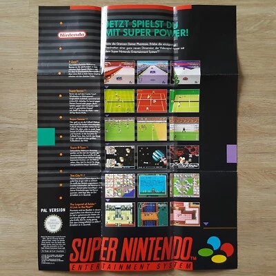 Super Nintendo SNES Poster Anleitung zum Aufbau Großes Plakat - Bild 1 von 3