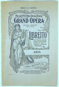 DE COLECCIÓN Fred Rullman AIDA Libreto VERDE 32 Páginas METROPOLITAN OPERA HOUSE - Imagen 1 de 5