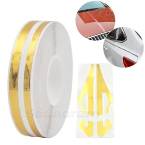 3mm & 5mm 32ft Gold Chrome Car Body Pin Stripe PinStriping Decal Tape Sticker - Picture 1 of 5