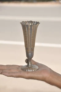 Vintage Unique Shape Inlay Engraved Handcrafted Brass Flower Pot/Vase - Picture 1 of 8