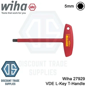 Destornillador hexagonal Wiha 27929 5 mm con mango en T VDE tuerca eléctrica tornillos Allen 150 mm - Imagen 1 de 1