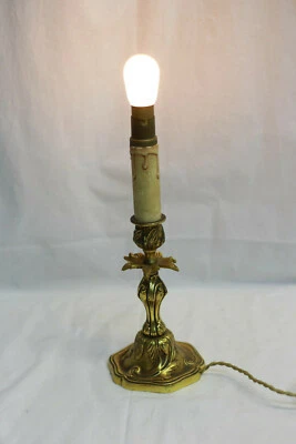 Bougeoir en bronze électrifié Xxeme - Photo 1/4