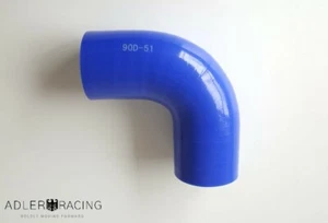 Silikon Schlauchbiegung 90 Grad, 51mm - blau - KFZ Marine Aggregat Kühlmittel - Bild 1 von 5