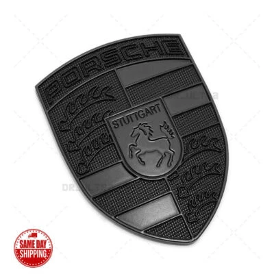 New PORSCHE Refinished BLACK Custom Porsche Hood Crest Emblem Badge - Image 1 of 4