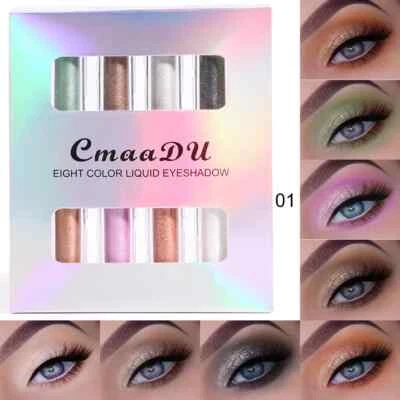 4Pcs/Set 2 in 1 Pearl Glitter Liquid Eyeshadow Magic Shiny High Glow Eye Shadow - Image 1 of 4